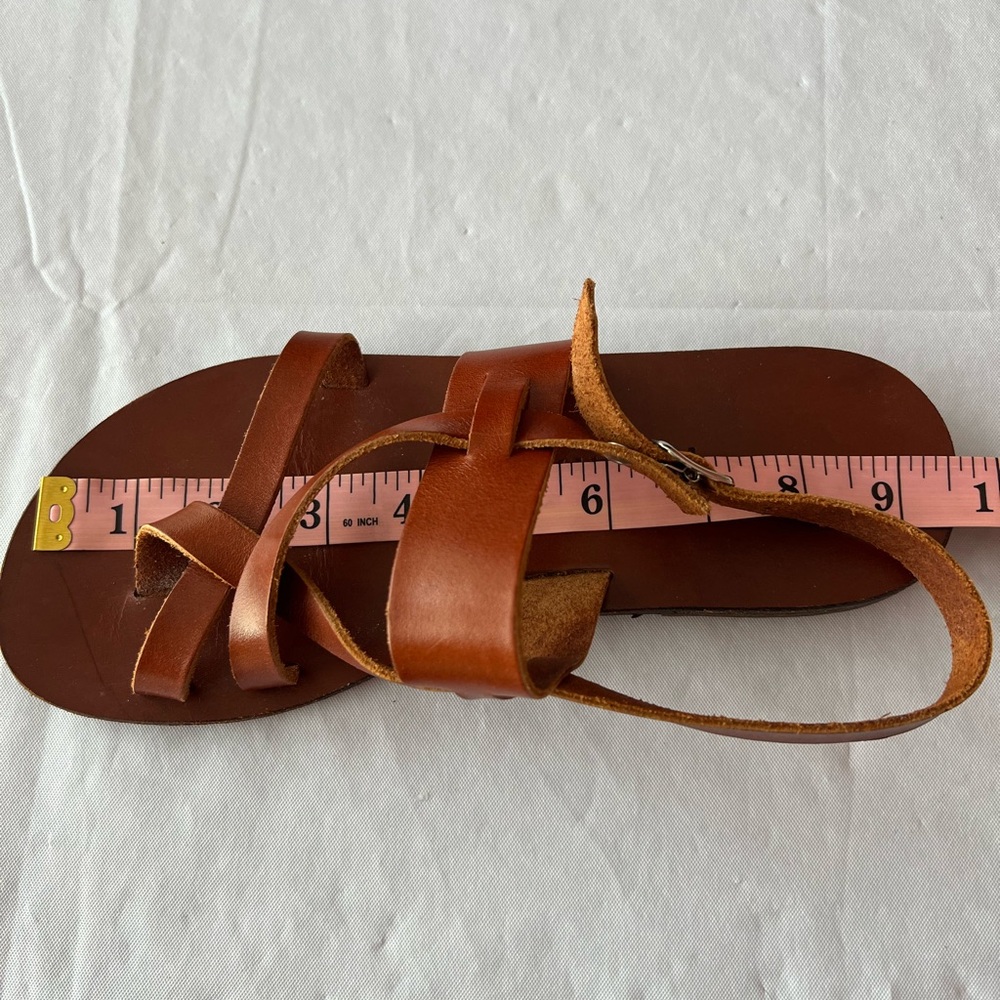 Brown Leather Women's Sandals - Picture 6 of 10